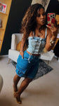 Denim Cargo Bermuda Shorts