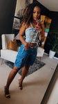 Denim Cargo Bermuda Shorts